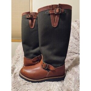 CHIPPEWA Women’s Tall Pull On Brown Leather SNAKE Boots L23913 Sz 8.5M EUC